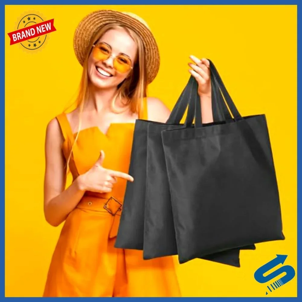 Reusable Fabric Shopping Tote Bags Bulk Set Multipurpose Canvas Cloth Totes